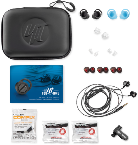 Adjustable Earplug & Wired Earphone Package